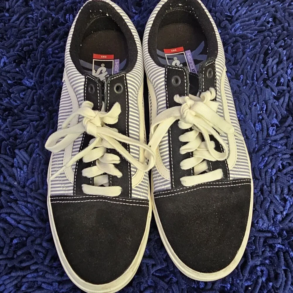 Mens Old Skool BMX Black/Blue Classic Van's Sneakers Size 11 Skater Preppy S089